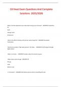 Oil Heat Exam Questions And Complete  Solutions  2025&sol;2026