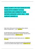WAKE COUNTY CPO TEST EXAM &lpar;ACTUAL EXAM&rpar; WITH CORRECT ACTUAL QUESTIONS AND CORRECTLY WELL DEFINED ANSWERS LATEST 2025 - 2026 ALREADY GRADED A&plus;
