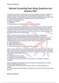 National Counseling Exam Study Questions and Answers 2025