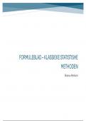 Formule - Kaart&sol;Samenvatting Cursus Klassieke Statistische Methoden 