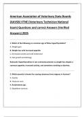 American Association of Veterinary State Boards  &lpar;AAVSB&rpar; VTNE &lpar;Veterinary Technician National  Exam&rpar; Questions and correct Answers &lpar;Verified  Answers&rpar; 2025