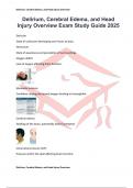 Delirium&comma; Cerebral Edema&comma; and Head Injury Overview Exam Study Guide 2025