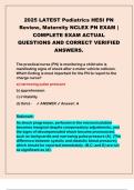 2025 LATEST Pediatrics HESI PN Review&comma; Maternity NCLEX PN EXAM &vert; COMPLETE EXAM ACTUAL QUESTIONS AND CORRECT VERIFIED ANSWERS&period;