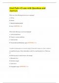 Oral Path 4 Exam with Questions and Answers