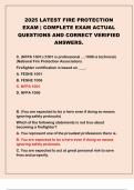 2025 LATEST FIRE PROTECTION EXAM &vert; COMPLETE EXAM ACTUAL QUESTIONS AND CORRECT VERIFIED ANSWERS&period;