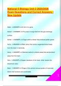 NATIONAL 5 BIOLOGY EXAM PACKAGE DEAL QUESTIONS AND VERIFIED DETAILED ANSWERS &vert; 100&percnt; GUARANTEED PASS &vert; ALREADY GRADED A&plus;