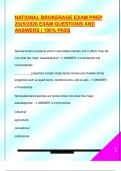 NATIONAL BROKERAGE EXAM PREP  2025&sol;2026 EXAM QUESTIONS AND  ANSWERS &vert; 100&percnt; PASS 