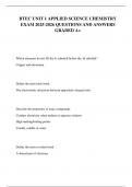 BTEC UNIT 1 APPLIED SCIENCE CHEMISTRY  EXAM 2025-2026 QUESTIONS AND ANSWERS GRADED A+