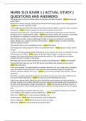 NURS 1111 EXAM 1 &vert; ACTUAL STUDY &vert; QUESTIONS AND ANSWERS