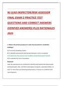 NJ LEAD INSPECTOR&sol;RISK ASSESSOR  FINAL EXAM 2 PRACTICE TEST QUESTIONS AND CORRECT ANSWERS  &lpar;VERIFIED ANSWERS&rpar; PLUS RATIONALES  2025