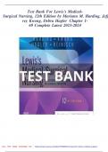 Test Bank Lewis Medical-Surgical Nursing&colon; Assessment and Management of Clinical Problems 12th Edition By Harding & Kwong