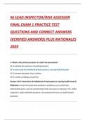 NJ LEAD INSPECTOR&sol;RISK ASSESSOR FINAL EXAMS Compilation Bundle with Complete Solutions 100&percnt; Verified Latest Update