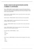 NURS 3310 EXAM QUESTIONS WITH CORRECT ANSWERS