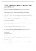 NURS 3310 Exam 1 Review Questions With correct Answers