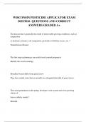 WISCONSIN PESTICIDE APPLICATOR EXAM 2025&sol;2026  QUESTIONS AND CORRECT ANSWERS GRADED A&plus;