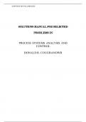 Solution Manual for Selected Solutions in Process Systems Analysis and Control 3rd Edition by Donald Coughanowr & Steven LeBlanc &comma; ISBN&colon; 9780073397894 &vert;All Chapters Verified&vert; Guide A&plus;