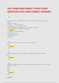 TEST&colon; WORK AND ENERGY &sol;STUDY GUIDE QUESTIONS WITH 100&percnt; CORRECT ANSWERS&period;     Quiz&lowbar;&lowbar;&lowbar;&lowbar;&quest;  Match these items&period; Match the items in the left column to the items in the right column&period; 1&period;ability to do work 2&period;energy in a stretched spring 3&period;energy from steam within t