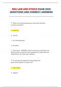 RDA Law and Ethics Exam 2025 &ndash; Complete Exam Questions and Correct Answers &vert; California Dental Board