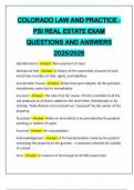 COLORADO LAW AND PRACTICE - PSI REAL ESTATE EXAM QUESTIONS AND ANSWERS 2025&sol;2026
