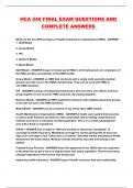 HCA 540 FINAL EXAM QUESTIONS AND COMPLETE ANSWERS 