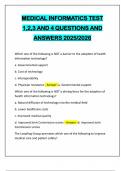 MEDICAL INFORMATICS TEST 1&comma;2&comma;3 AND 4 QUESTIONS AND ANSWERS 2025&sol;2026