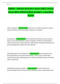QMHA - Mental Disorders Exam 2025&vert; Actual Exam With 100&percnt;Verified Answers &vert; Excellent Scores