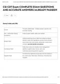 CSI CDT Exam COMPLETE EXAM QUESTIONS AND ACCURATE ANSWERS &vert;ALREADY PASSED&excl;&excl;