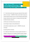  Biol 1441 Exam 2 2025&sol;2026 Exam  Questions and Answers 100&percnt;  Guaranteed Success &vert; Already Rated A&plus;