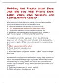 Med-Surg Hesi Practice Actual Exam  2025 Med Surg HESI Practice Exam  Latest Update 2025 Questions and  Correct Answers Rated A&plus; 
