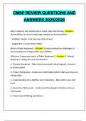 CMSP REVIEW QUESTIONS AND ANSWERS 2025&sol;2026