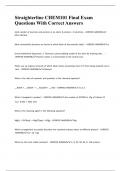Straighterline CHEM101 Final Exam Questions With Correct Answers