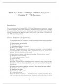 HESI A2 Critical Thinking Excellence 2024&sol;2025 &ndash; Realistic V1&ndash;V3 Questions with 100&percnt; Verified Answers and Logical Rationales