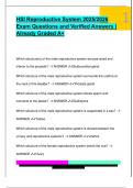 HSI Reproductive System 2025&sol;2026  Exam Questions and Verified Answers &vert;  Already Graded A&plus; 