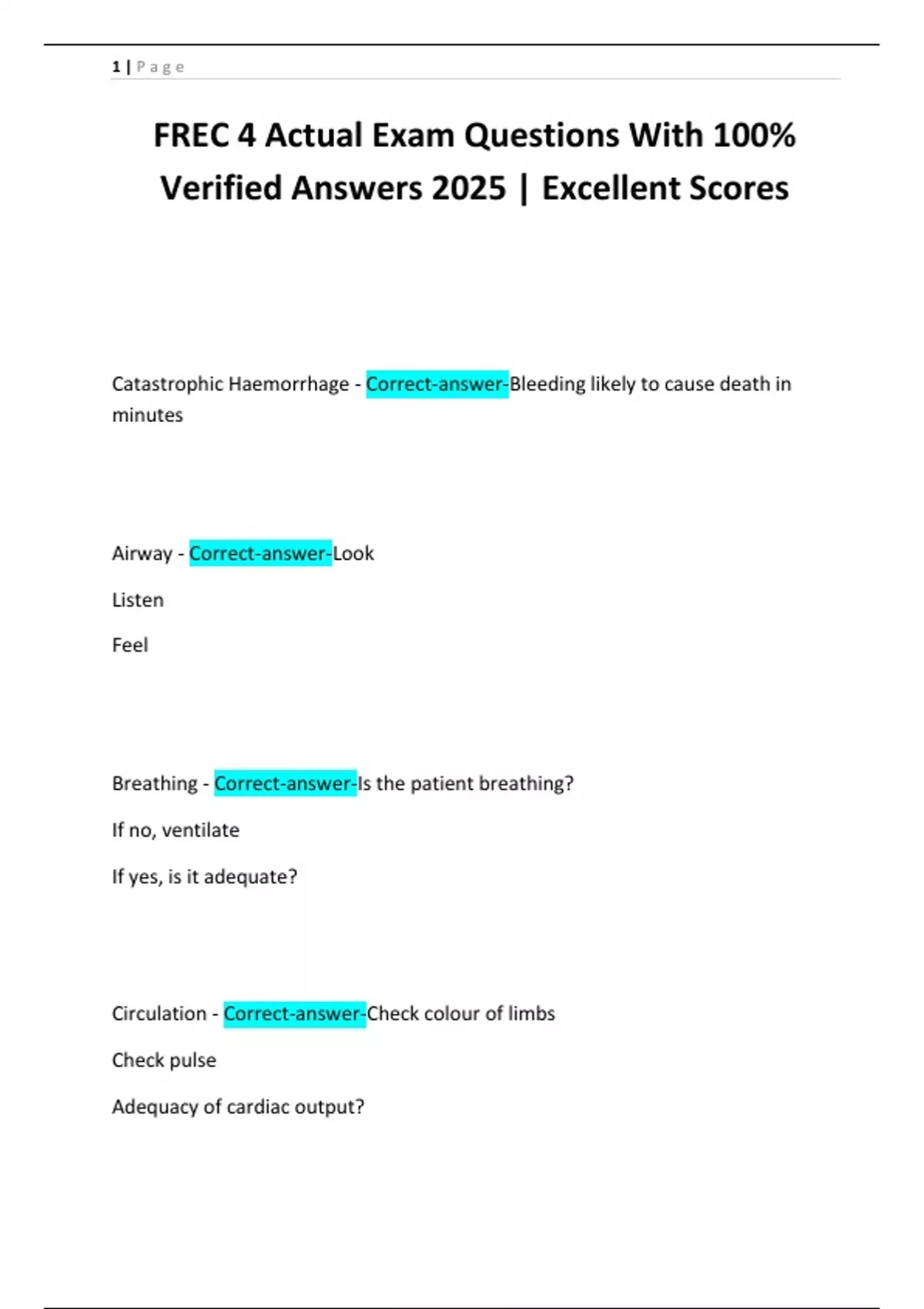 FREC 4 Actual Exam Questions With 100% Verified Answers 2025 ...