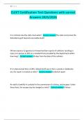 CLEET Certification Test Questions with correct Answers 2025&sol;2026