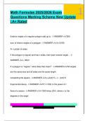 Math Formulas 2025&sol;2026 Exam  Questions Marking Scheme New Update  &vert; A&plus; Rated 