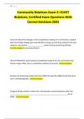 Community Relations Exam II &plus;CLEET Relations&semi; Certified Exam Questions With Correct Solutions 2025