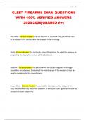 CLEET FIREARMS EXAM QUESTIONS WITH 100&percnt; VERIFIED ANSWERS 2025&sol;2026&lpar;GRADED A&plus;&rpar;