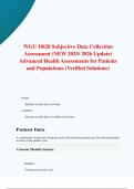 WGU D028 Subjective Data Collection Assessment &lpar;NEW 2025&sol; 2026 Update&rpar; Advanced Health Assessments for Patients and Populations &lpar;Verified Solutions&rpar;