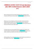CRIMINAL JUSTICE CLEET II Exam Questions with 100&percnt; Verified Answers 2025&sol;2026 &lpar;A&plus;&rpar;