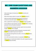 PACKAGE DEAL FOR MK1 SWE EXAMS QUESTIONS AND 100&percnt; CORRECT ANSWERS 2025&sol;2026