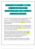 SERGEANT'S COURSE - 5110BA ADMINISTRATION EXAM QUESTIONS AND 100&percnt; CORRECT ANSWERS 2025&sol;2026
