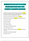 ADMINISTRATION SGT'S COURSE EXAM QUESTIONS AND 100&percnt; CORRECT ANSWERS 2025&sol;2026