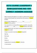 SGTS COURSE LEADERSHIP II EXAM QUESTIONS AND 100&percnt; CORRECT ANSWERS 2025&sol;2026