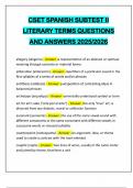 CSET SPANISH SUBTEST II LITERARY TERMS QUESTIONS AND ANSWERS 2025&sol;2026