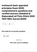mckissock basic appraisal principles Exam 2025&rpar; comprehensive questions and verified answers &lpar;Detailed & Elaborated&rpar; ACTUAL EXAM 2025 TEST 100&percnt; Solved 2025&excl;&excl;