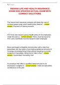 INDIANA LIFE AND HEALTH INSURANCE  EXAM 2025 UPDATED ACTUAL EXAM WITH  CORRECT SOLUTIONS&period;