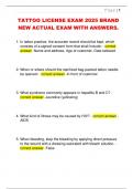 TATTOO LICENSE EXAM 2025 BRAND  NEW ACTUAL EXAM WITH ANSWERS&period;