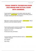 TEXAS TERMITE TECHNICIAN EXAM  2025 BRAND NEW ACTUAL EXAM  WITH ANSWERS&period;