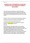 NURSING HESI FUNDAMENTALS EXAM 2025  UPDATED ACTUAL EXAM WITH CORRECT  SOLUTIONS&period;